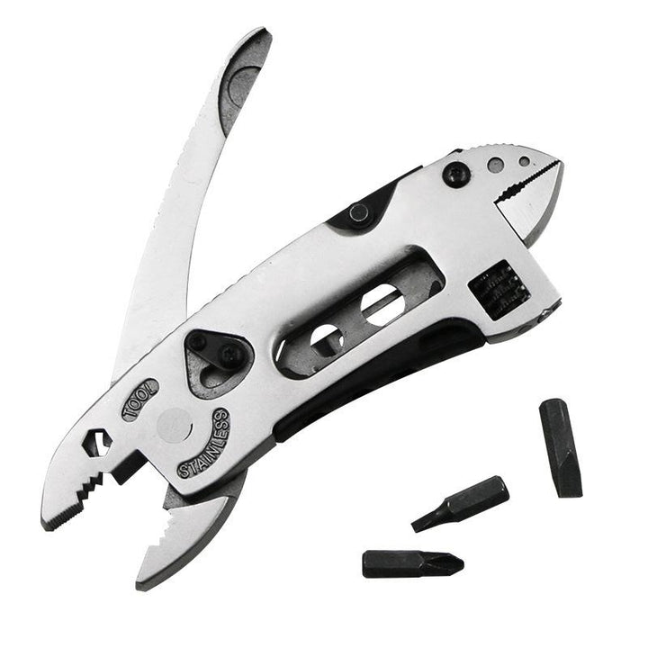 Silver Mini Bent Multi-functional Tool 9 In 1 Multitool Keychain Plier Screwdriver Pocket Tools Image 5