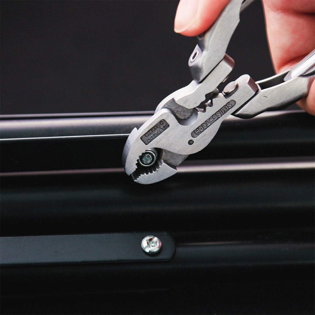 Silver Mini Bent Multi-functional Tool 9 In 1 Multitool Keychain Plier Screwdriver Pocket Tools Image 9