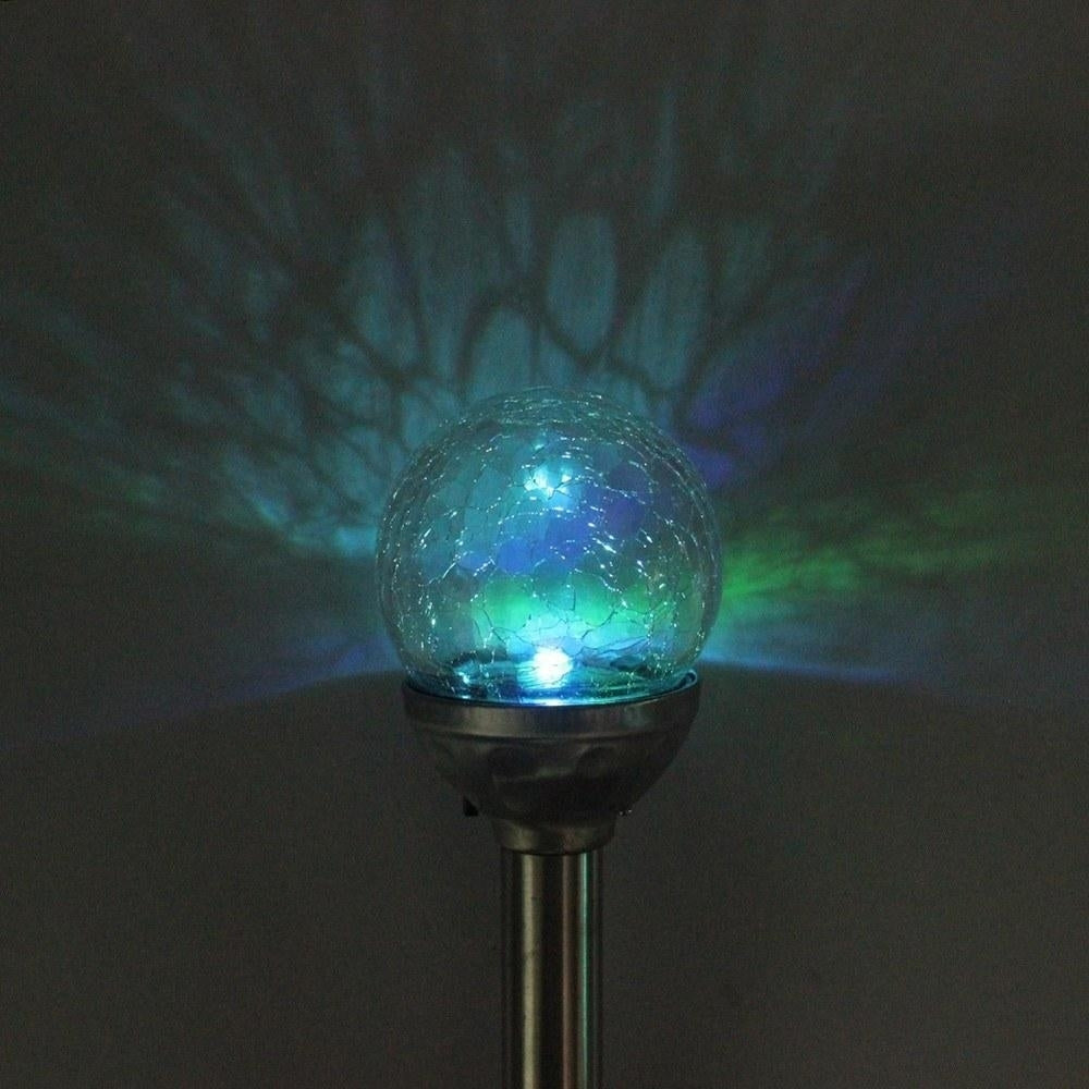 Solar Pathway LED Lights Cracked Glass Ball 4 Pcs Image 8