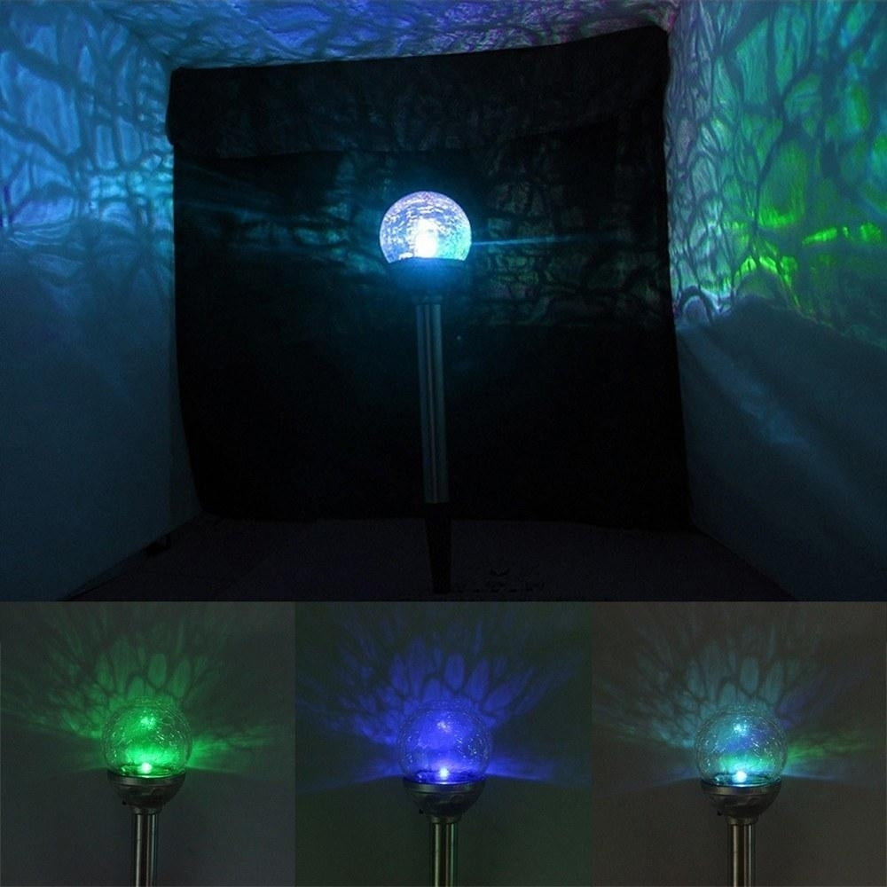 Solar Pathway LED Lights Cracked Glass Ball 4 Pcs Image 9