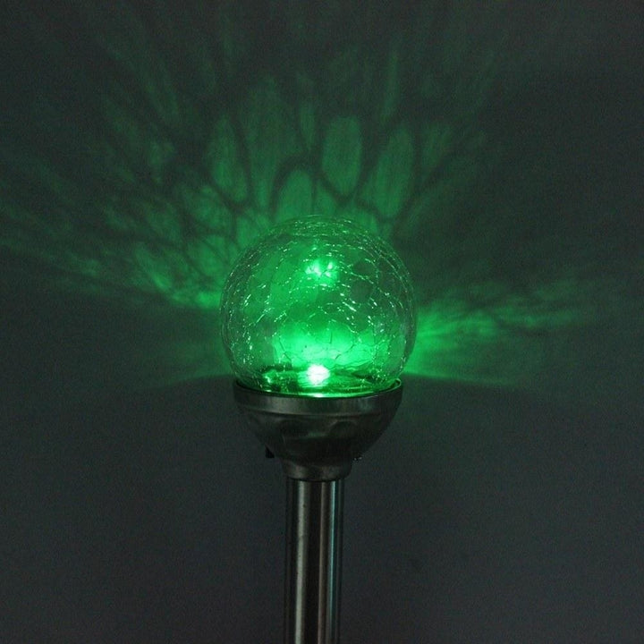 Solar Pathway LED Lights Cracked Glass Ball 4 Pcs Image 10