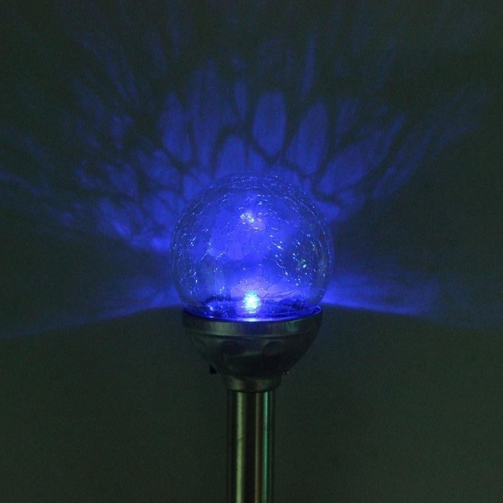 Solar Pathway LED Lights Cracked Glass Ball 4 Pcs Image 11