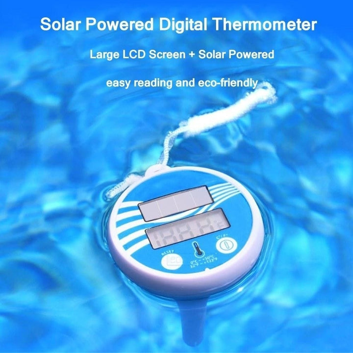 Solar Powered Digital Thermometer Wireless Pond Pool Floating LCD Display Image 6