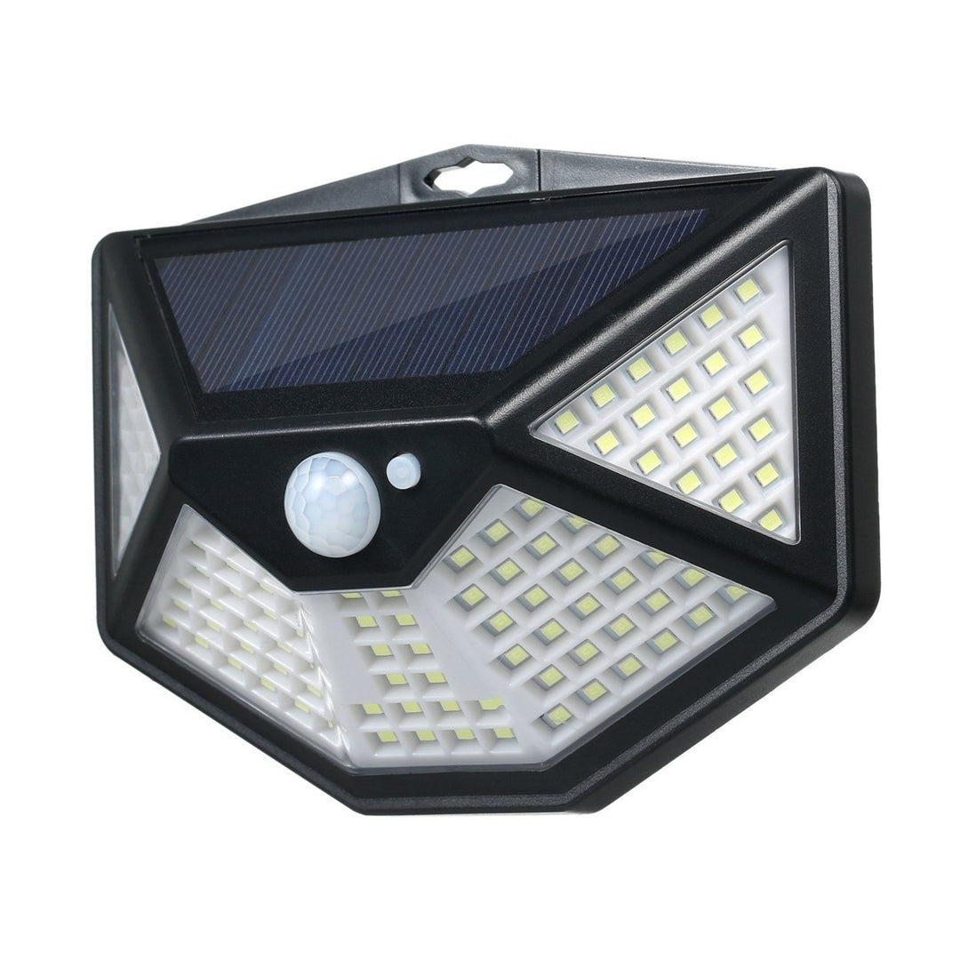 Solar Powered Wall Light PIR Motion and Lighting Sensor 3 Modes Flood Lamp 112LEDs Image 1