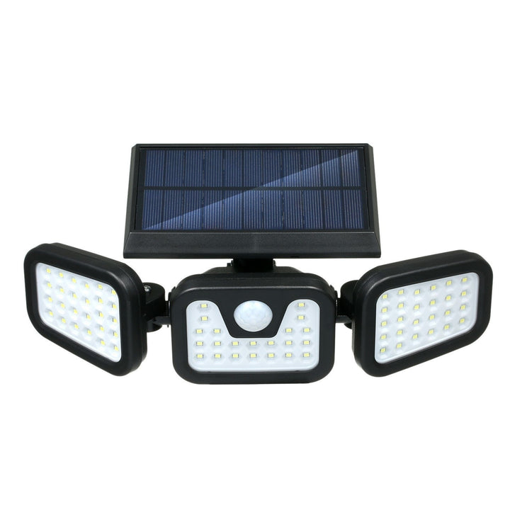 Solar Powered Wall Light PIR Motion Sensor 3 Lighting Modes Foldable 3 Heads Flood Lamp Image 2