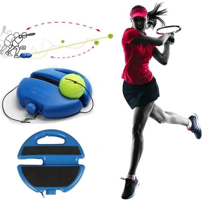 Solo Tennis Training Tool Self Study Device Multifunctional Exercise Ball Rebounder Baseboard Trainer Image 4