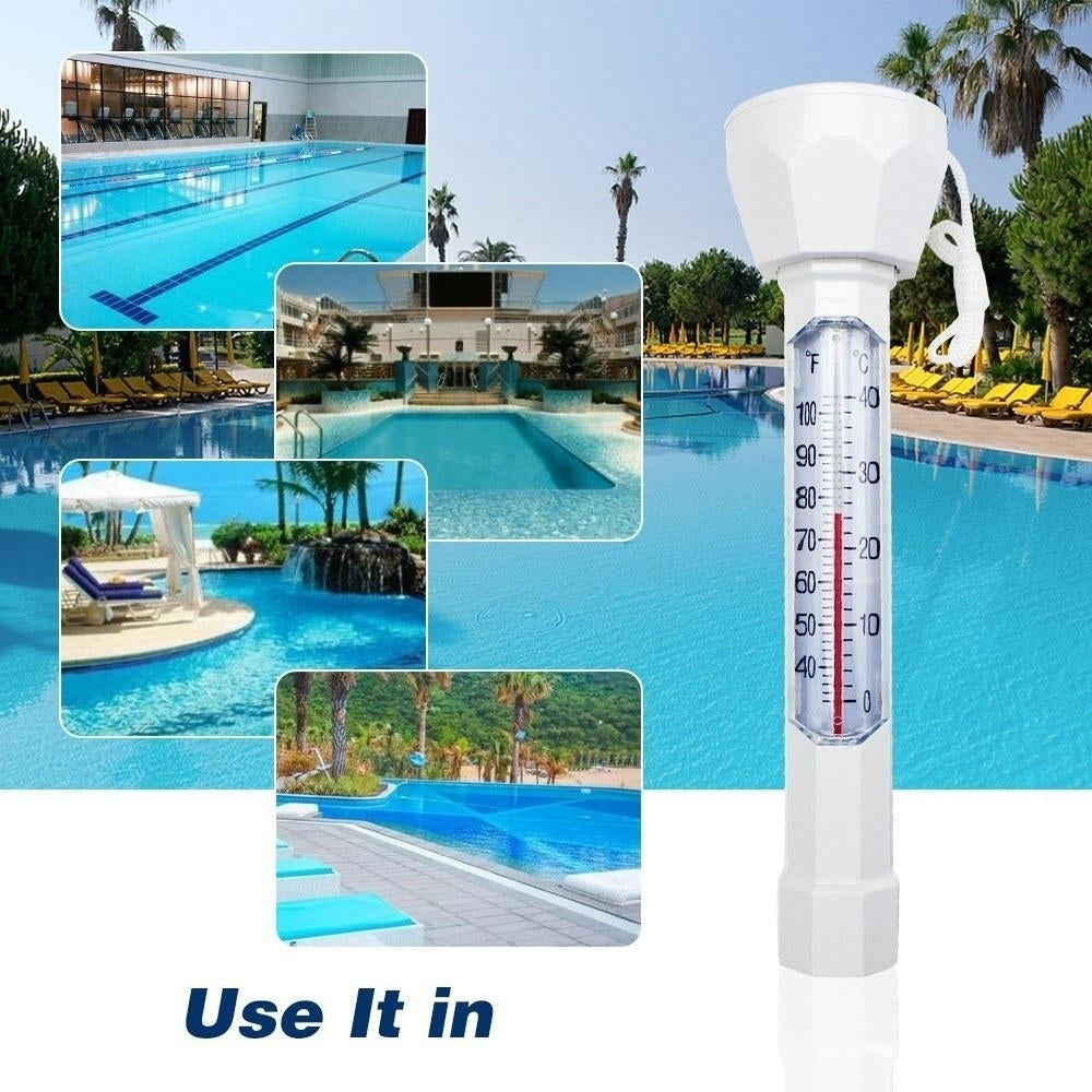 Swimming Pool Floating Thermometer Easily Readable Thermograph Water Temperature Testing Tool with String Image 6