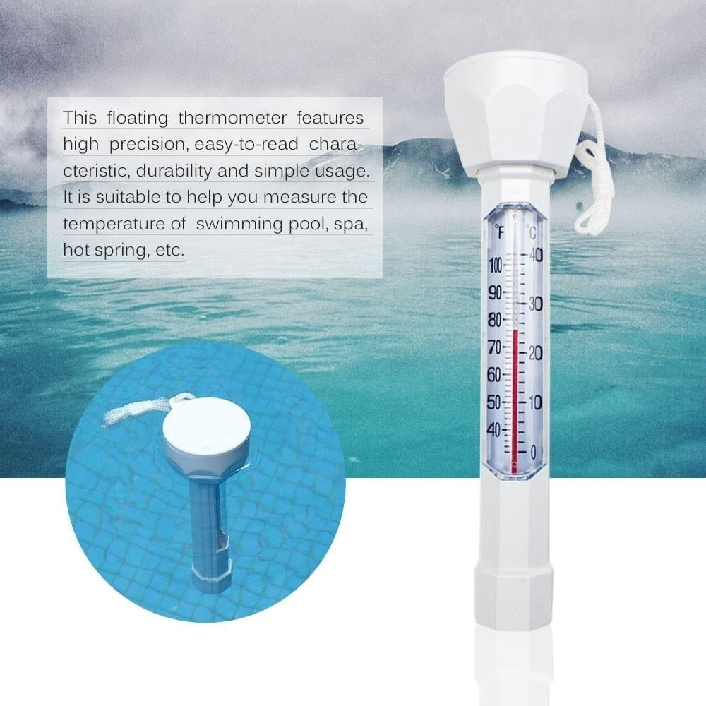 Swimming Pool Floating Thermometer Easily Readable Thermograph Water Temperature Testing Tool with String Image 9