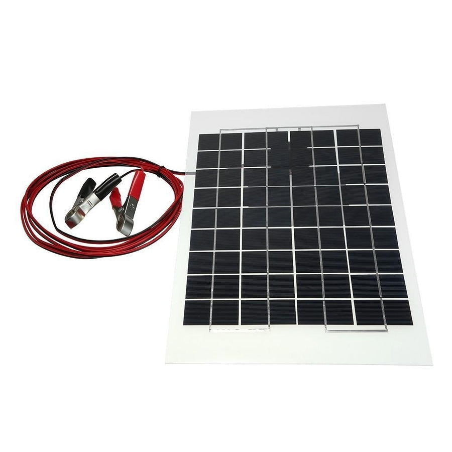 Transparent Epoxy Resin Solar Panel With Alligator Clip Wire 12V 10W 38 X 22 CM Image 1