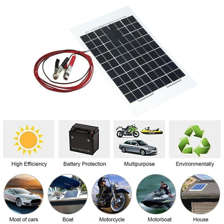 Transparent Epoxy Resin Solar Panel With Alligator Clip Wire 12V 10W 38 X 22 CM Image 10