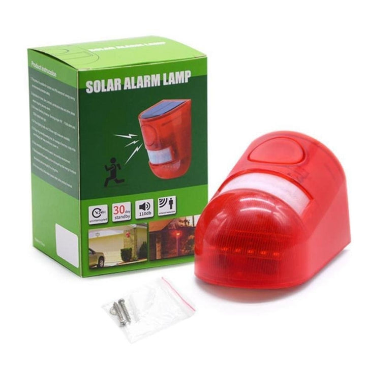 Waterproof Solar Motion Sensor Alarm Red Lamp with Warning Sound Image 6