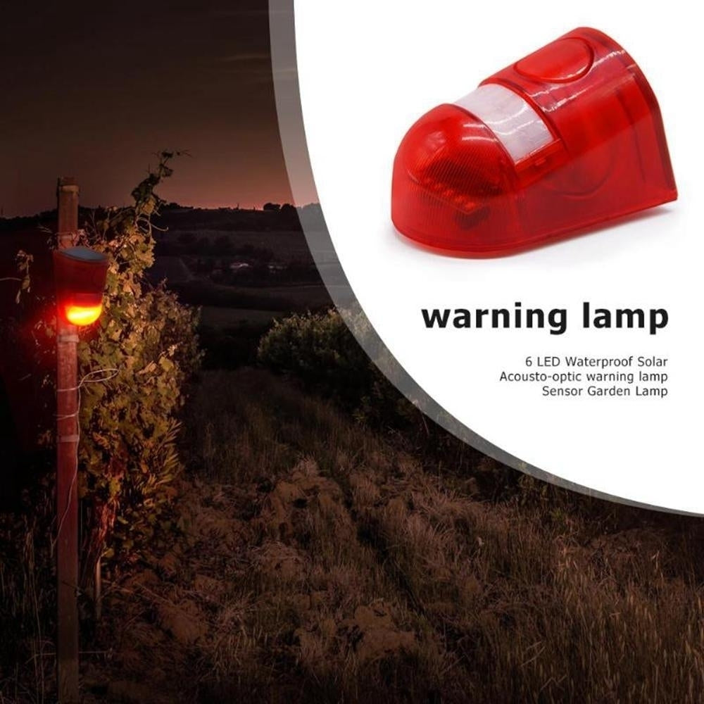 Waterproof Solar Motion Sensor Alarm Red Lamp with Warning Sound Image 9