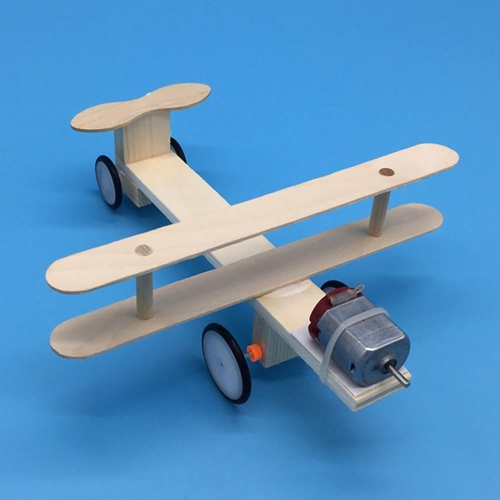 Wood Electric Aircraft Glider DIY Kit Kids Toy for Children Flying Assembled Experiment Building Kits Image 3