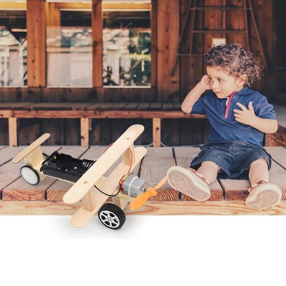 Wood Electric Aircraft Glider DIY Kit Kids Toy for Children Flying Assembled Experiment Building Kits Image 4