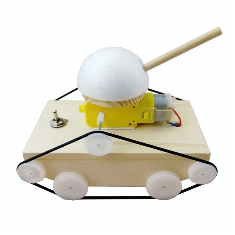 Wood Tank Building Kit 3D Assemble Wooden Car DIY Four-wheel-drive Model Material Set Image 2