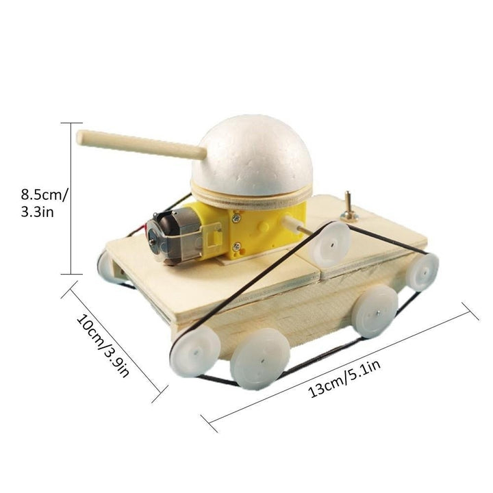 Wood Tank Building Kit 3D Assemble Wooden Car DIY Four-wheel-drive Model Material Set Image 6