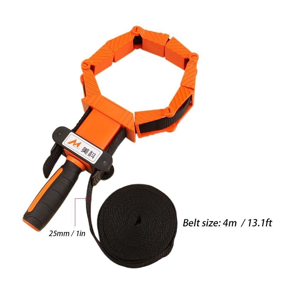 Woodworking Polygonal Angle Clamp with 13.1ft Thick Nylon Straps TPR No Slip Handle and Large Folding Image 4