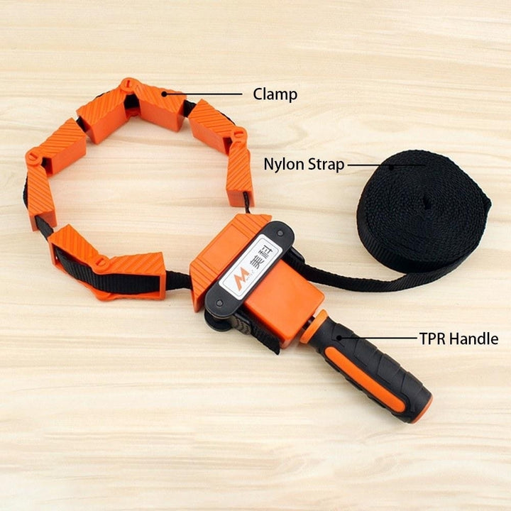 Woodworking Polygonal Angle Clamp with 13.1ft Thick Nylon Straps TPR No Slip Handle and Large Folding Image 5