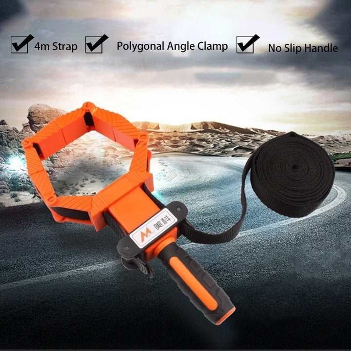 Woodworking Polygonal Angle Clamp with 13.1ft Thick Nylon Straps TPR No Slip Handle and Large Folding Image 6