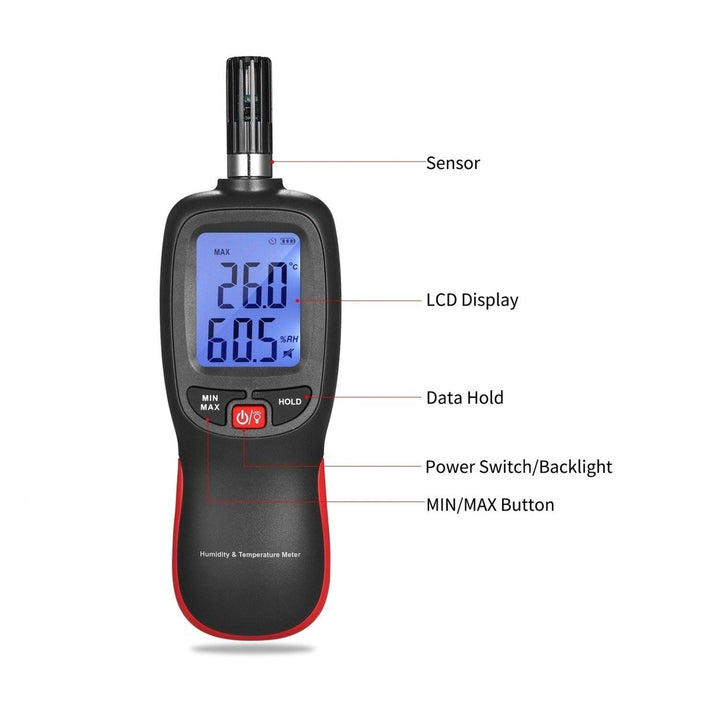 Digital Temperature and Humidity Meter Wet Bulb Dew Point Detector Image 7