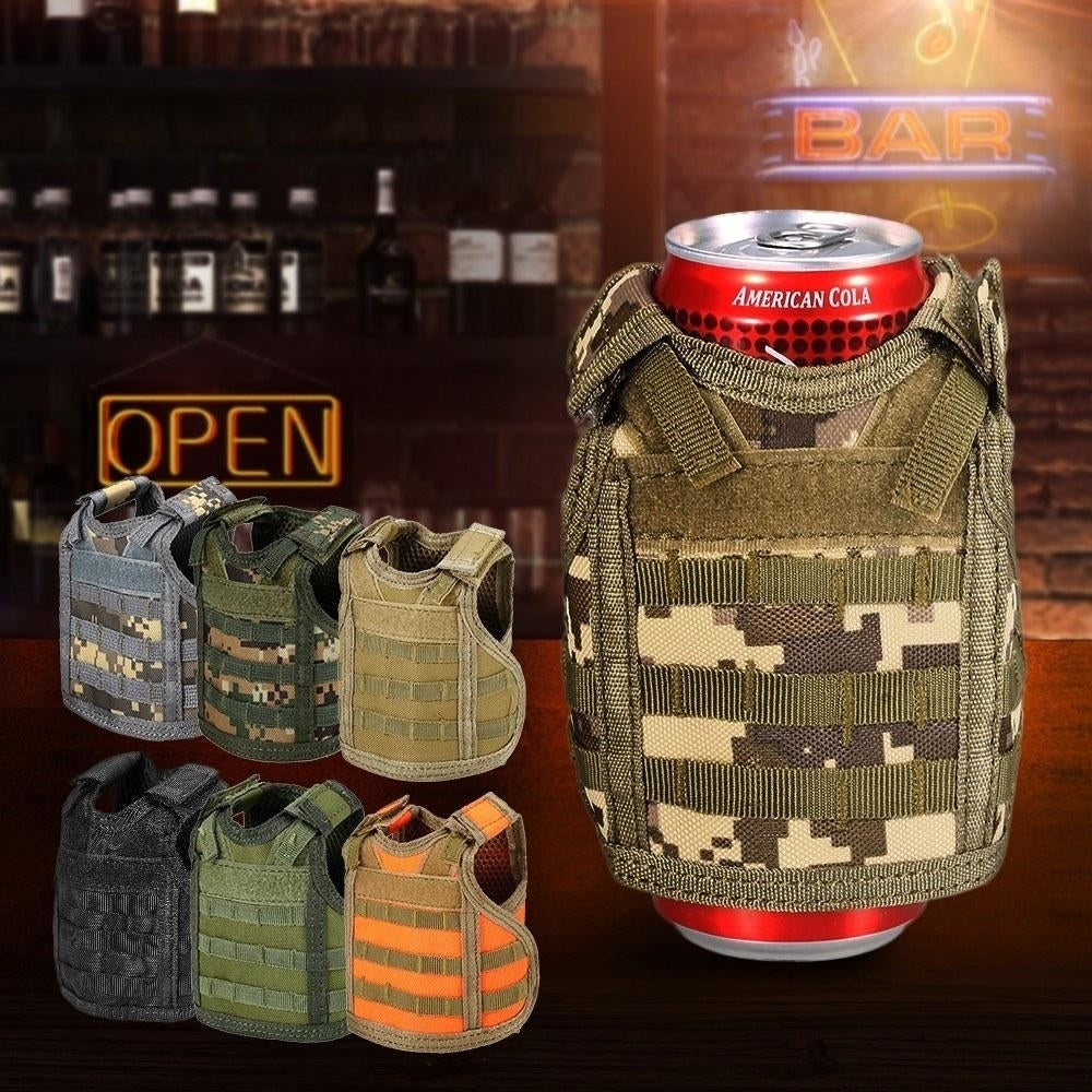 Tactical Beer Vest Military Molle Mini Miniature Beverage Bottle Can Cooler Holder Sleeve Image 9