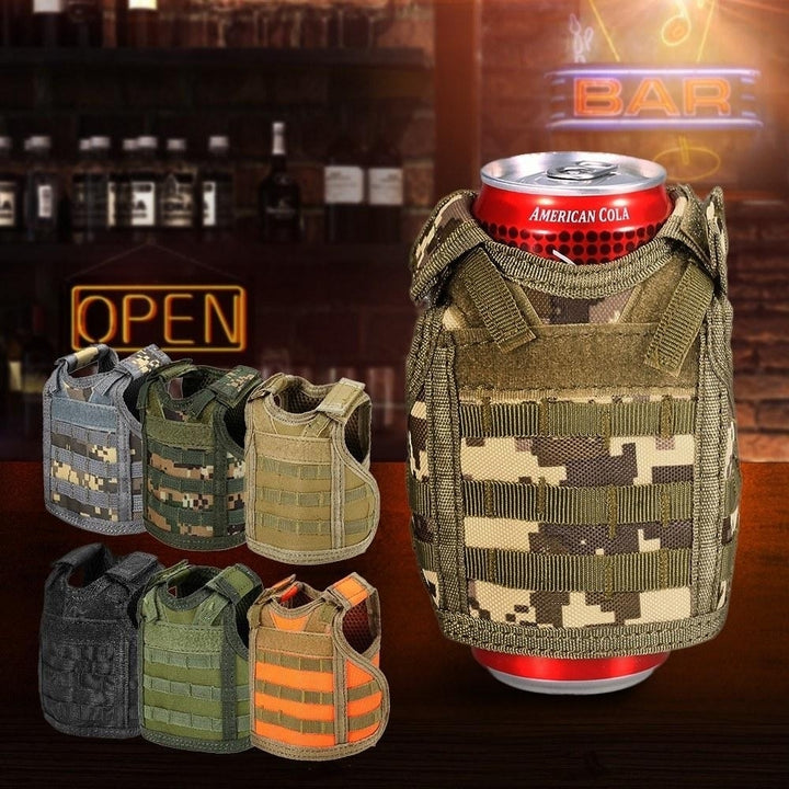 Tactical Beer Vest Military Molle Mini Miniature Beverage Bottle Can Cooler Holder Sleeve Image 9