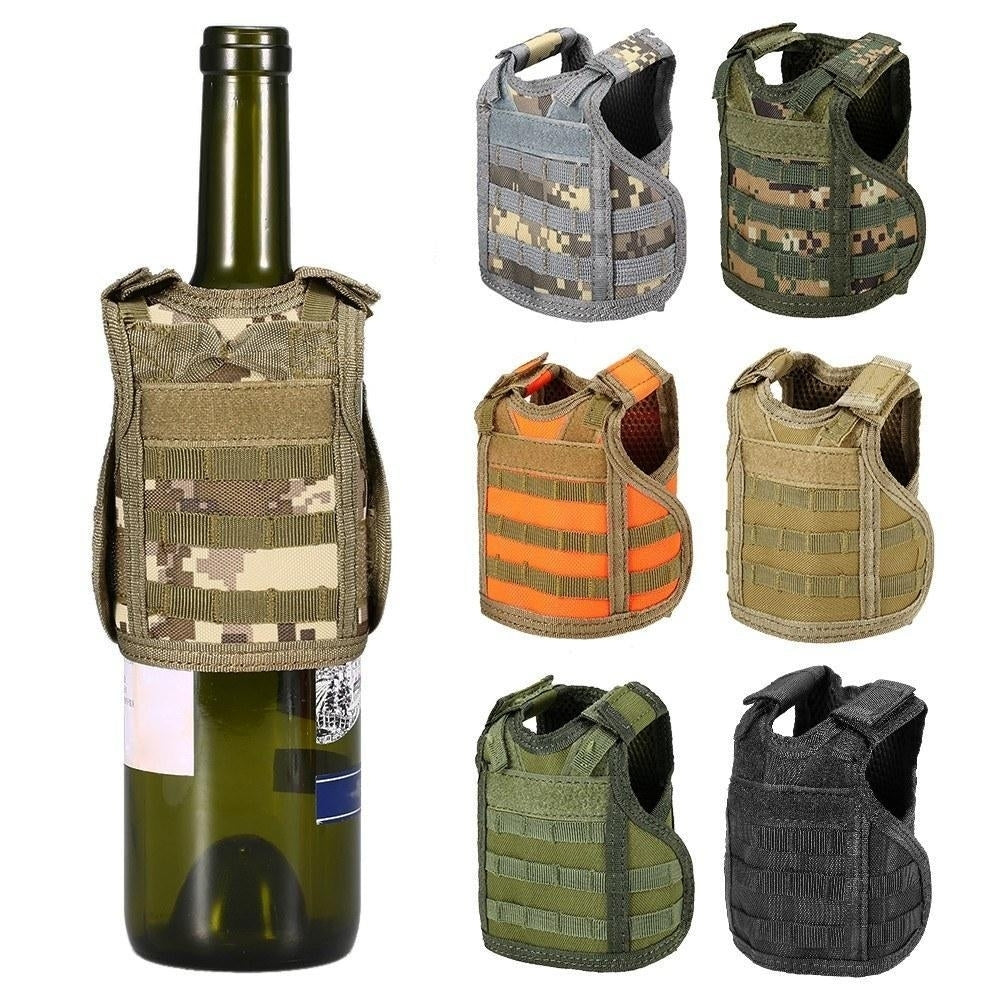 Tactical Beer Vest Military Molle Mini Miniature Beverage Bottle Can Cooler Holder Sleeve Image 11