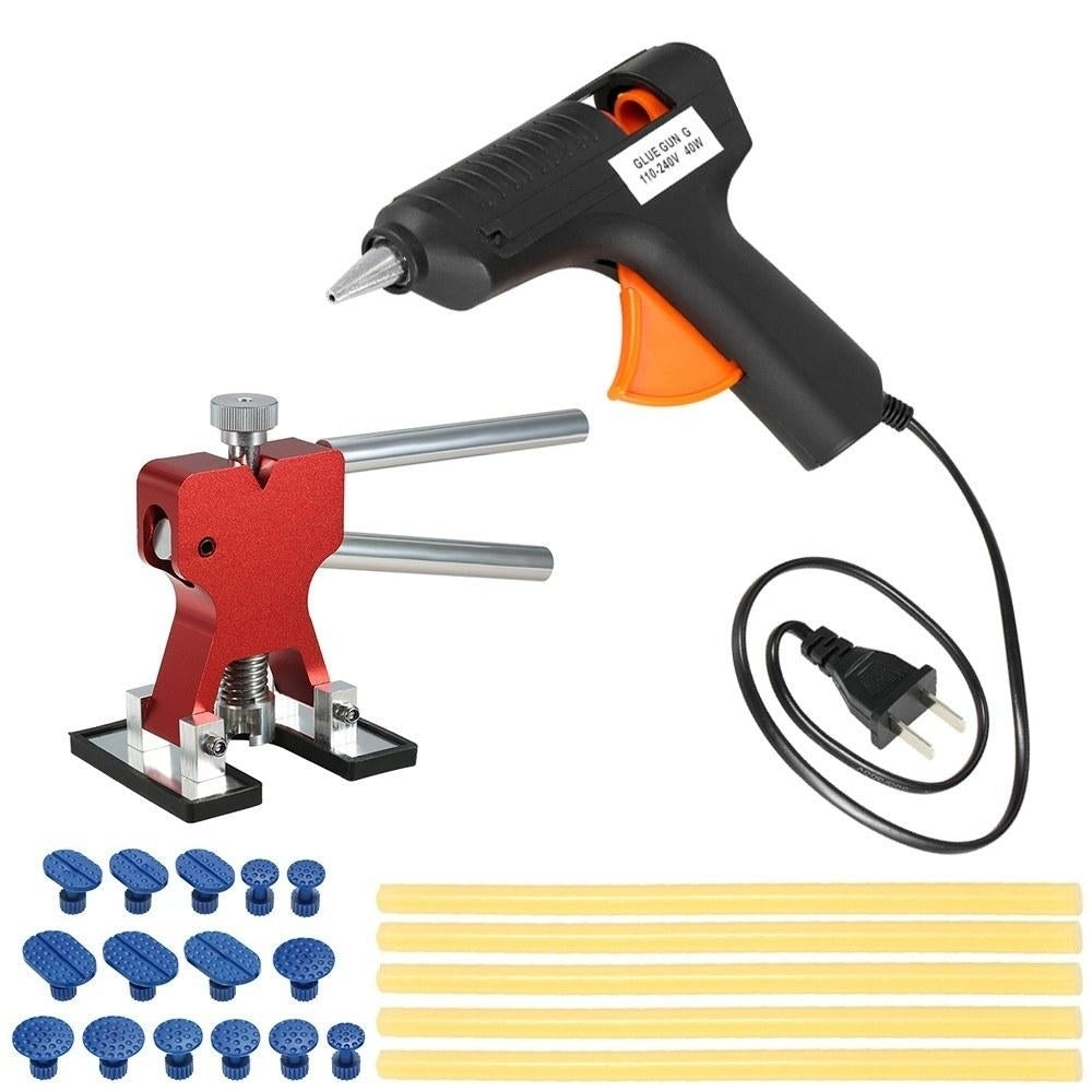 Car Paintless Dent Repair Tools Puller +15 Pcs Glue Tabs +110-240V 40W Hot Melt Gun w, 5pcs Sticks Image 1