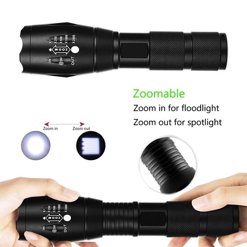 T6 LED Handheld Tactical Flash Zoom Torch Light Camping Lamp For 18650 Rechargeable Battery Image 2