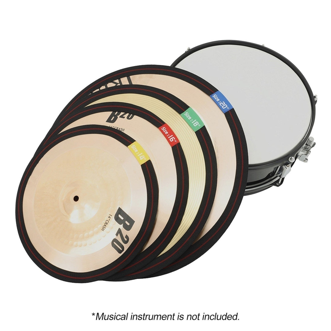 4pcs Drum Cymbal Mute Belt Hi-Hat Elastic Ring Circle Set Practice Silencers 14inch , 16inch 18inch 20inch Image 2