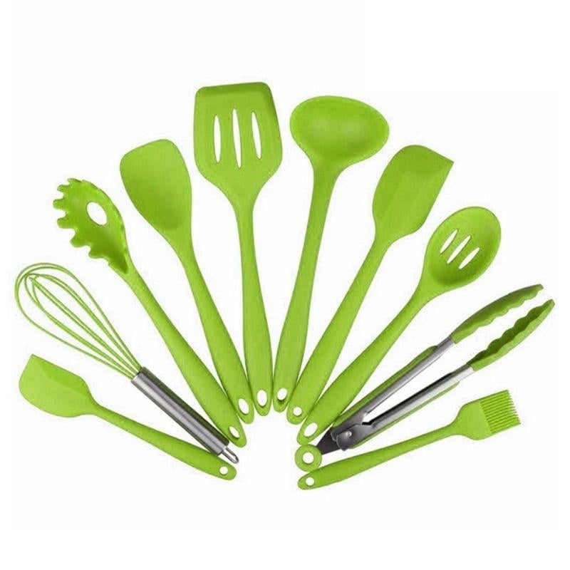 10 Pcs/set Silicone Cooking Utensil Sets Heat Resistant Spatula Set Non-Stick Cookware Image 1