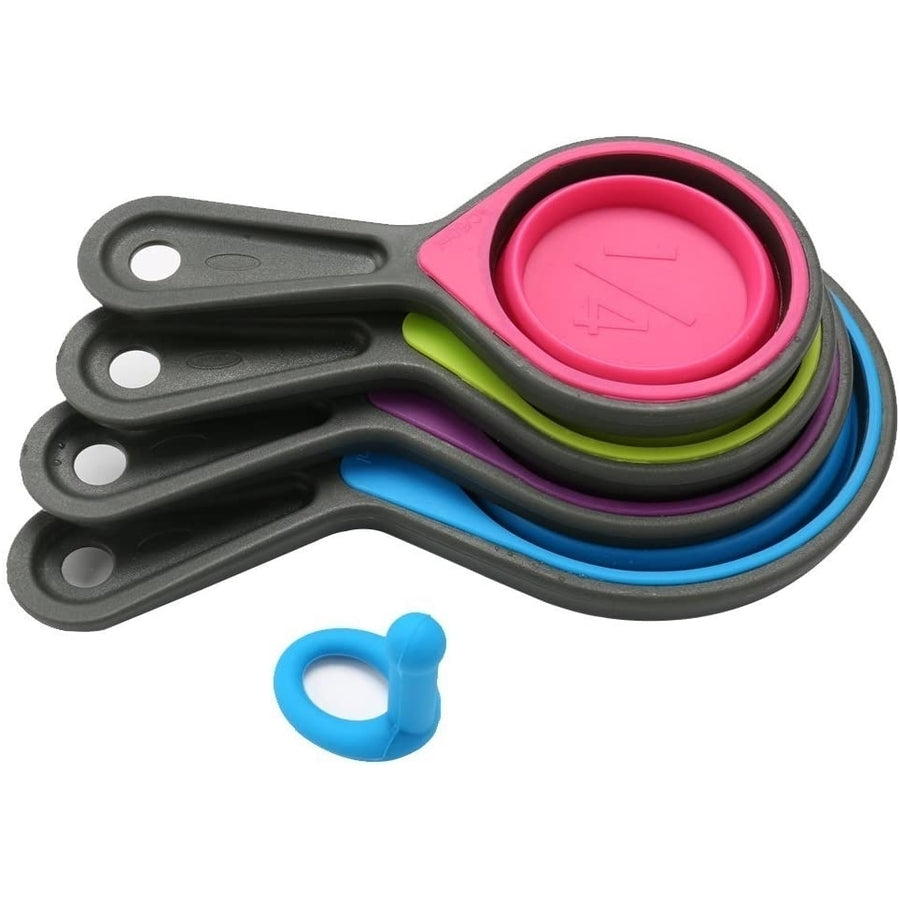 4 Pcs/set Fawei Collapsible Silicone Measuring Cups 60ml/80ml/125ml/250ml Kitchen Measuring Tools Image 1