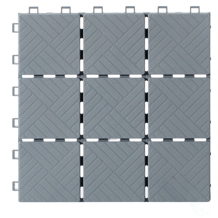 Gray Interlocking Garden Path Tiles Outdoor Flooring 11x11 Pack of 5 Image 1