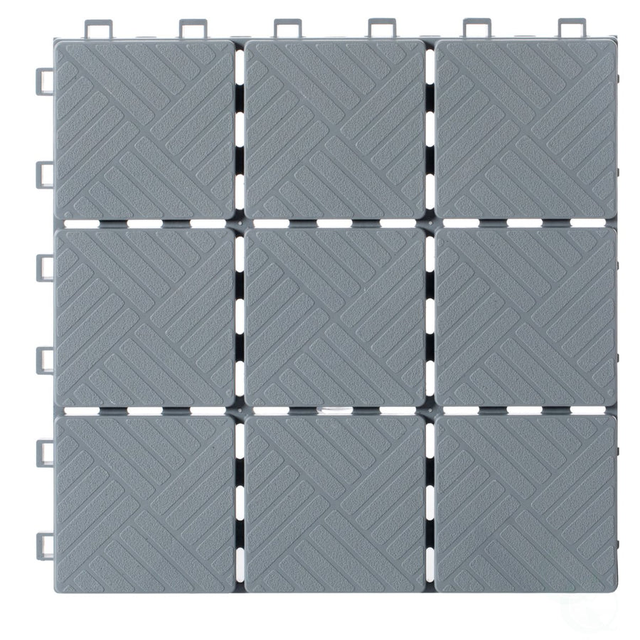 Gray Interlocking Garden Path Tiles Outdoor Flooring 11x11 Pack of 5 Image 1