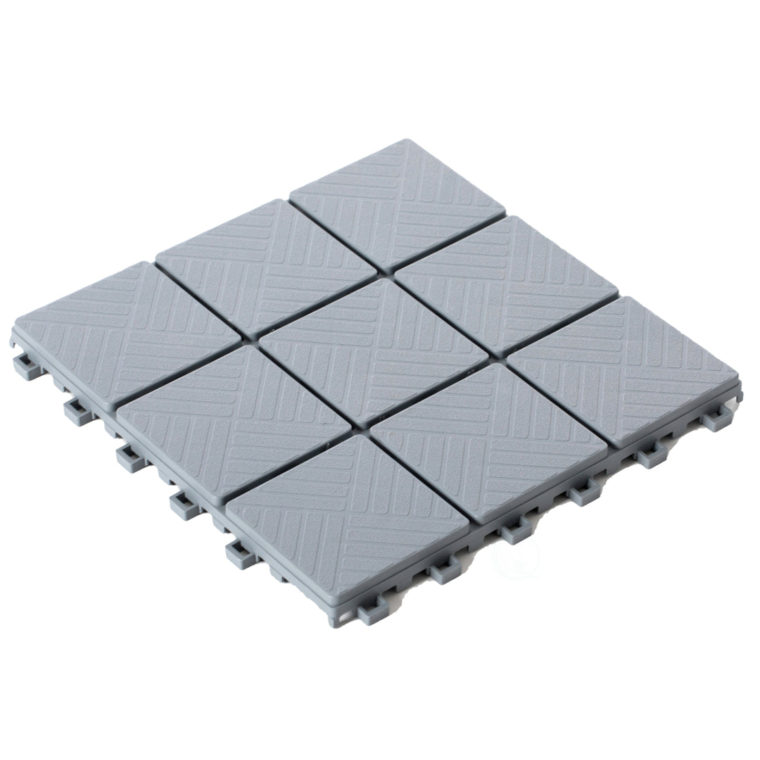 Gray Interlocking Garden Path Tiles Outdoor Flooring 11x11 Pack of 5 Image 11