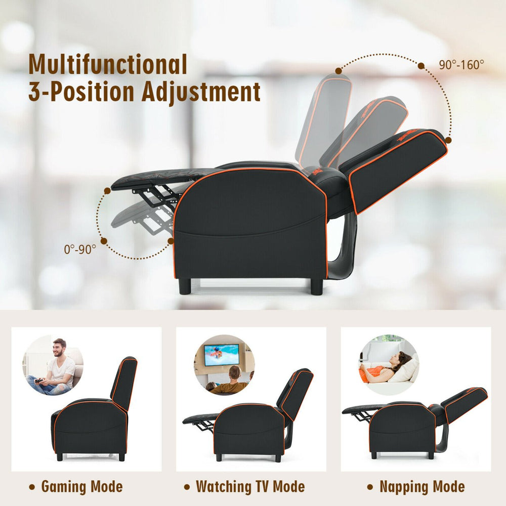 Massage Gaming Recliner Chair Leather Single Sofa Home Theater Seat Image 2