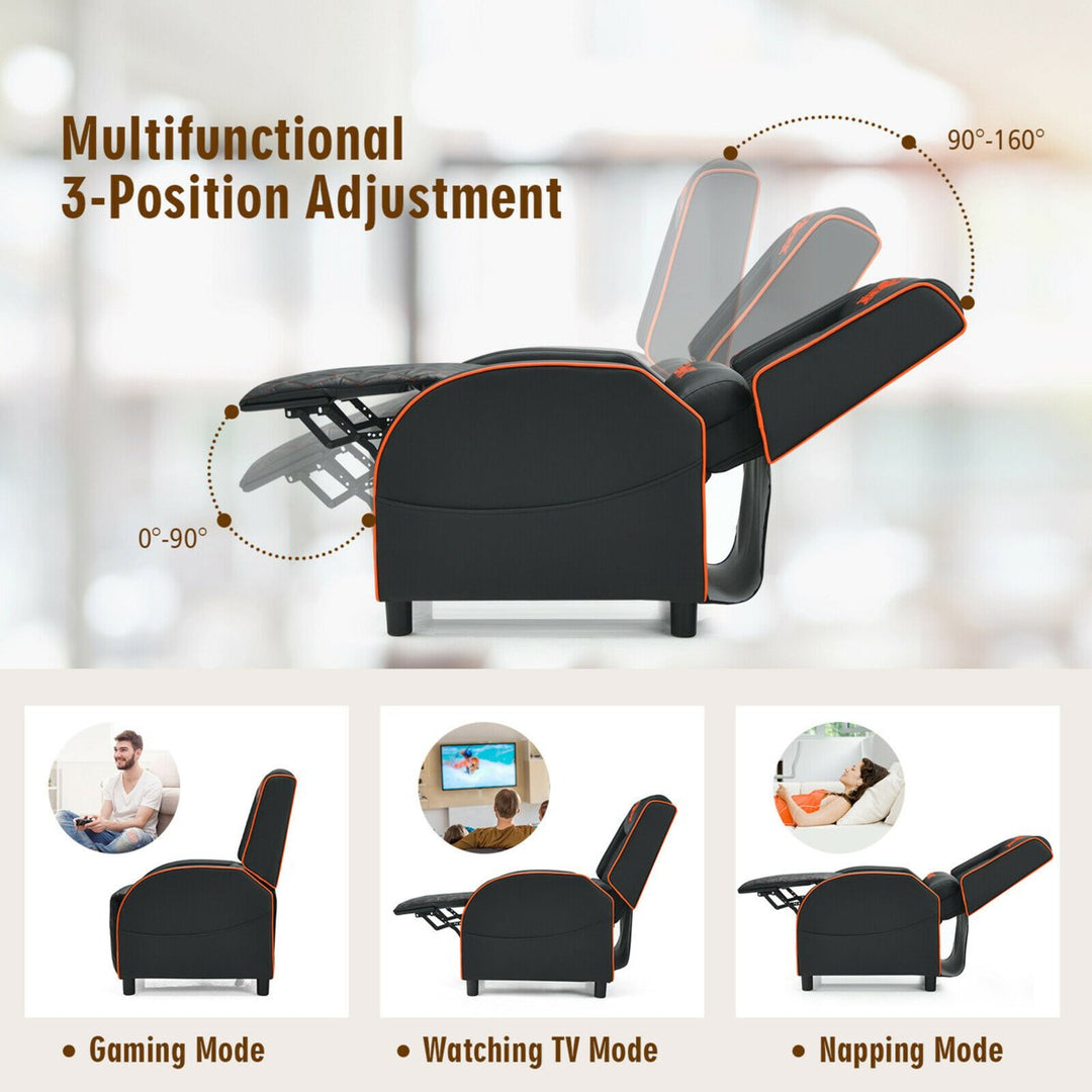 Massage Gaming Recliner Chair Leather Single Sofa Home Theater Seat Image 2