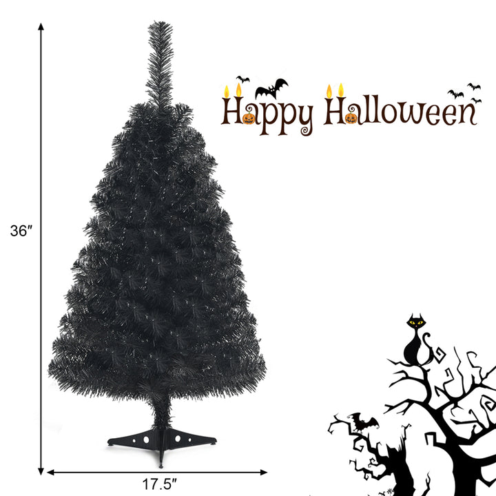 3 Ft Un-lit Black Halloween Tree Artificial Tabletop Christmas Image 2