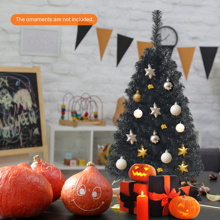 3 Ft Un-lit Black Halloween Tree Artificial Tabletop Christmas Image 3