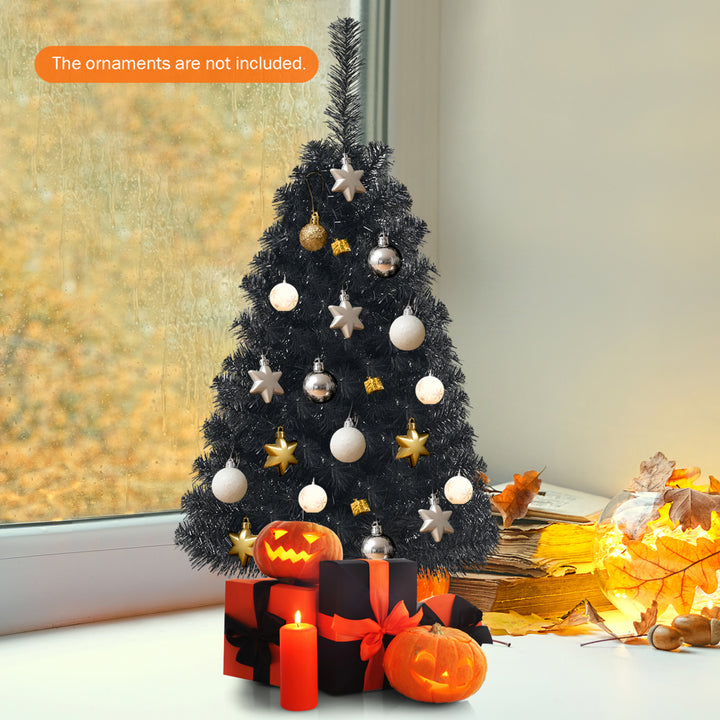 3 Ft Un-lit Black Halloween Tree Artificial Tabletop Christmas Image 4