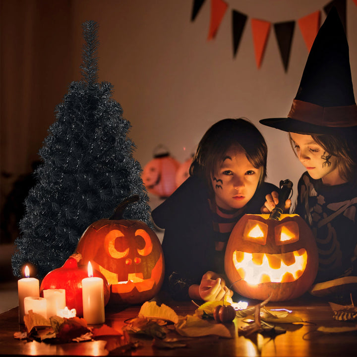 3 Ft Un-lit Black Halloween Tree Artificial Tabletop Christmas Image 5