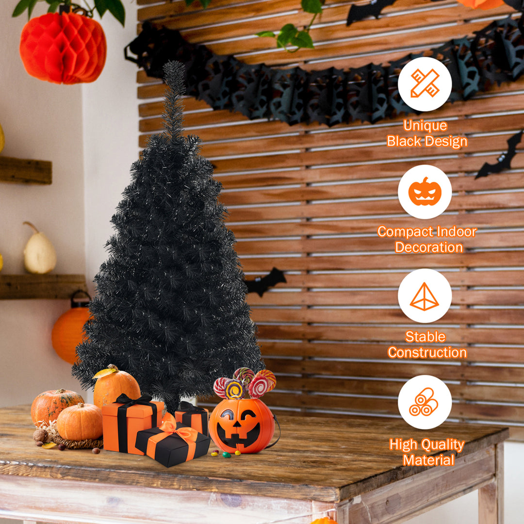 3 Ft Un-lit Black Halloween Tree Artificial Tabletop Christmas Image 6