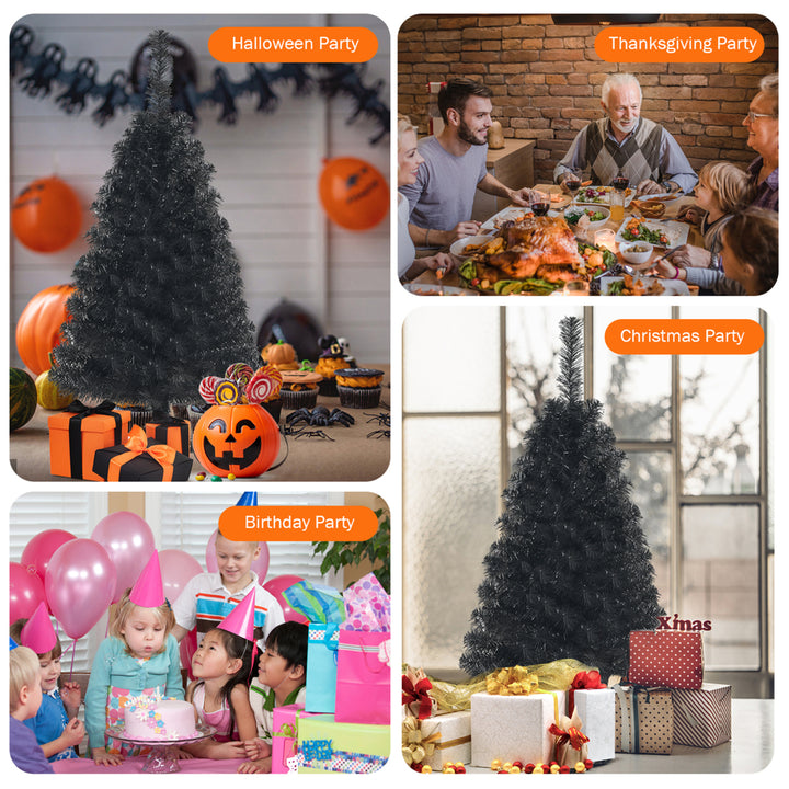 3 Ft Un-lit Black Halloween Tree Artificial Tabletop Christmas Image 7