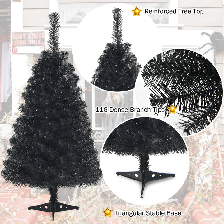 3 Ft Un-lit Black Halloween Tree Artificial Tabletop Christmas Image 9