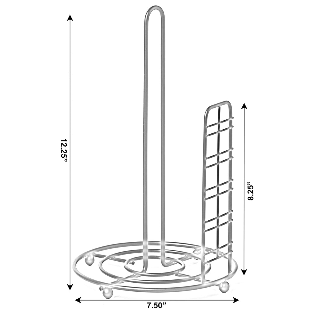 Freestanding Round Single Roll Sturdy Black Iron Towel Paper Holder Stand Roll Dispenser, Countertop Portable Stand for Image 5