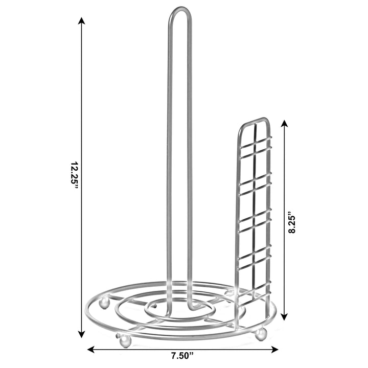 Freestanding Round Single Roll Sturdy Black Iron Towel Paper Holder Stand Roll Dispenser, Countertop Portable Stand for Image 5