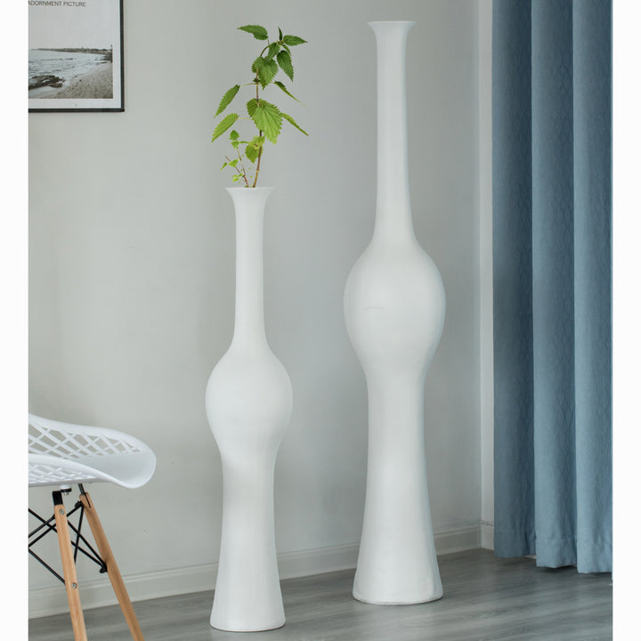 Unique Style 58.75 inch Tall Floor Vase for Entryway, Dining, or Living Room Decor, Elegant White Ceramic Tall Vase with Image 4