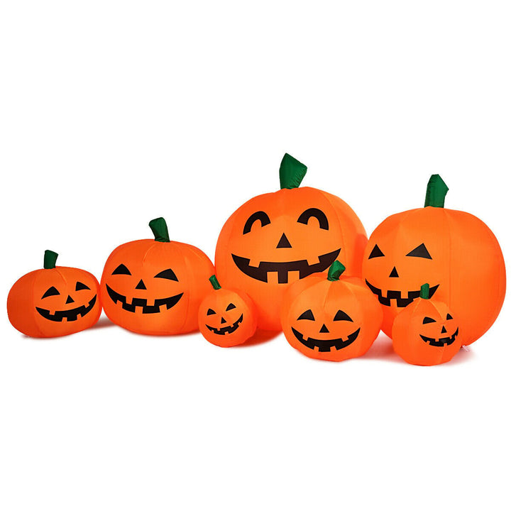 7.5ft Inflatable Halloween Pumpkins Set 7 Pumpkins Patch w/ Energy-saving LED and Adapter Image 8