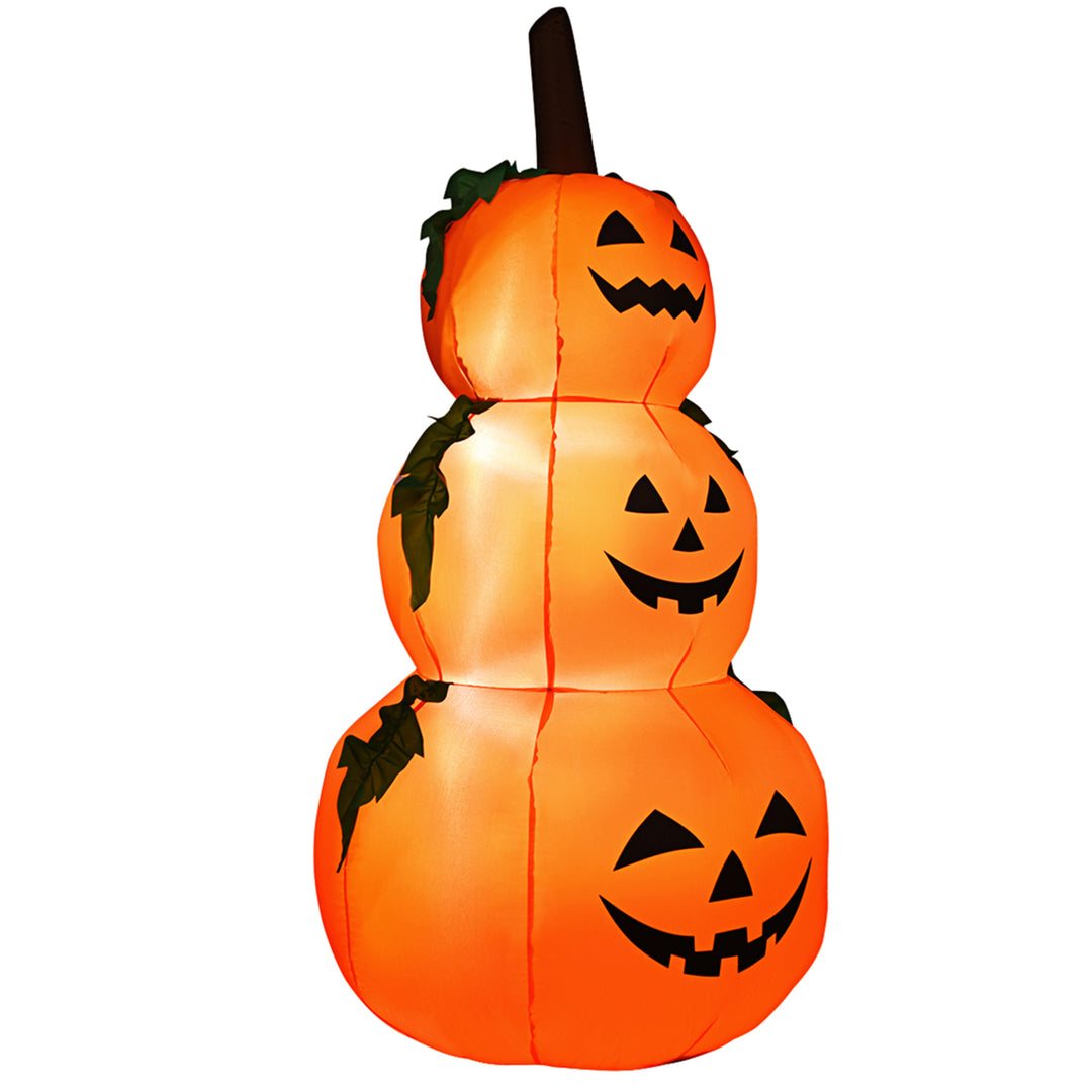 6ft Inflatable Halloween 3-Pumpkin Stack Decoration w/ Internal LED Light Image 3