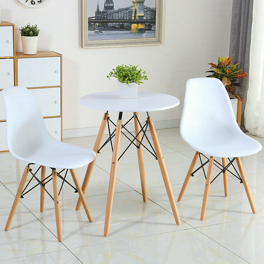 Set of 2 Dining Chairs Mid Century Modern Wooden Legs Kitchen Living Room Image 6